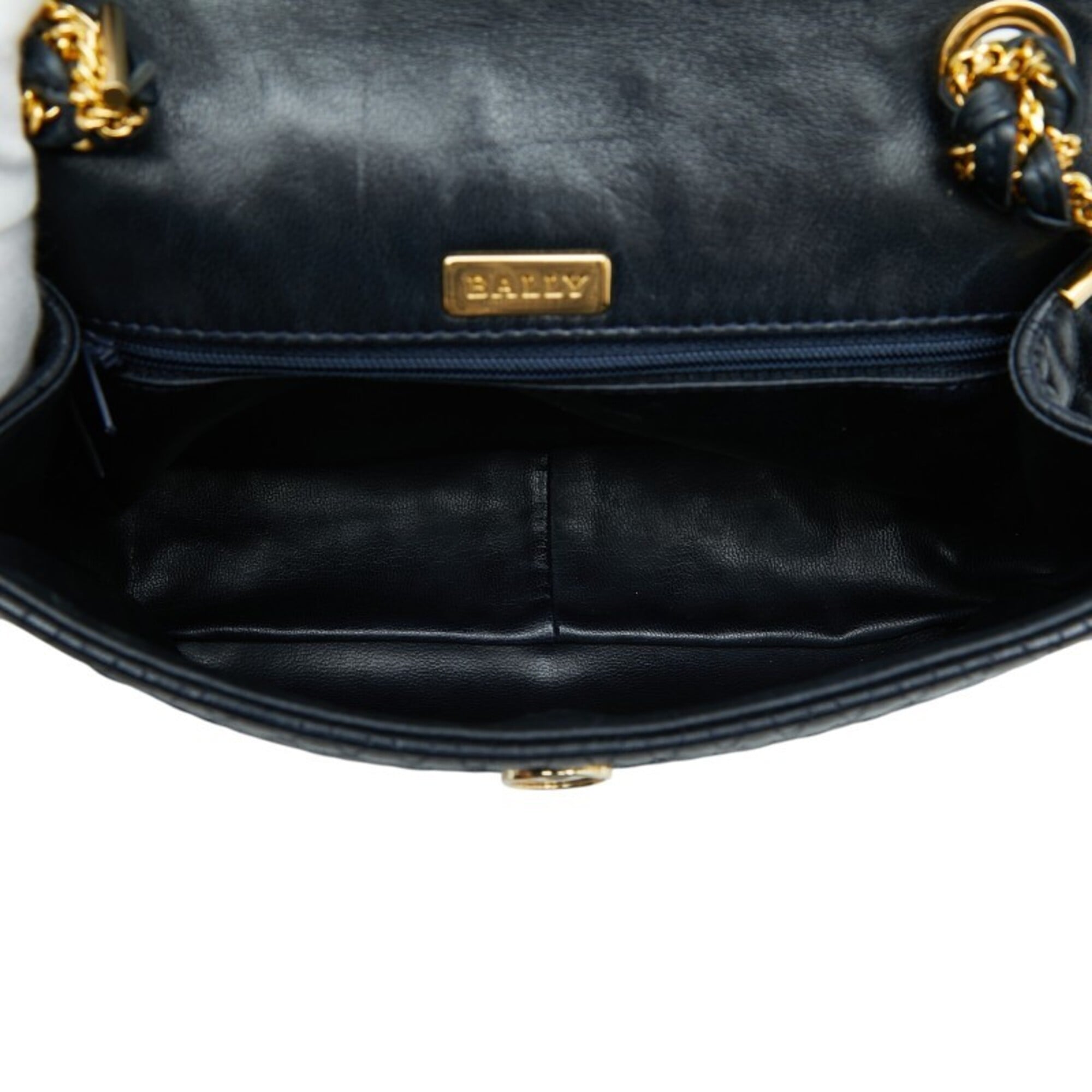 Bally Navy Leather Shoulder Bag (Pre-Owned)