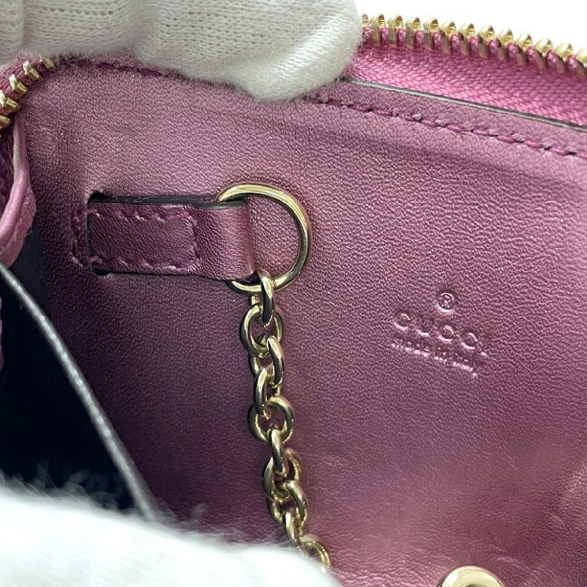 Gucci Pink Leather Coin Purse/Coin Case (Pre-Owned)