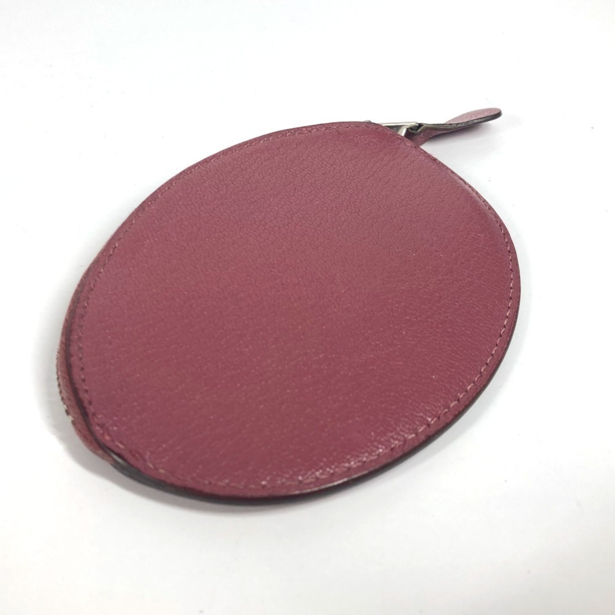Hermes Purple Leather Coin Purse/Coin Case (Pre-Owned)