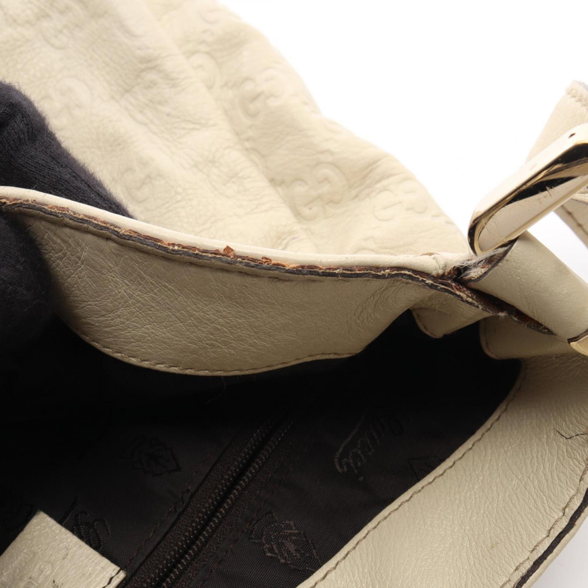 Gucci Ivory Leather Handbag Shoulder Bag (Pre-Owned)