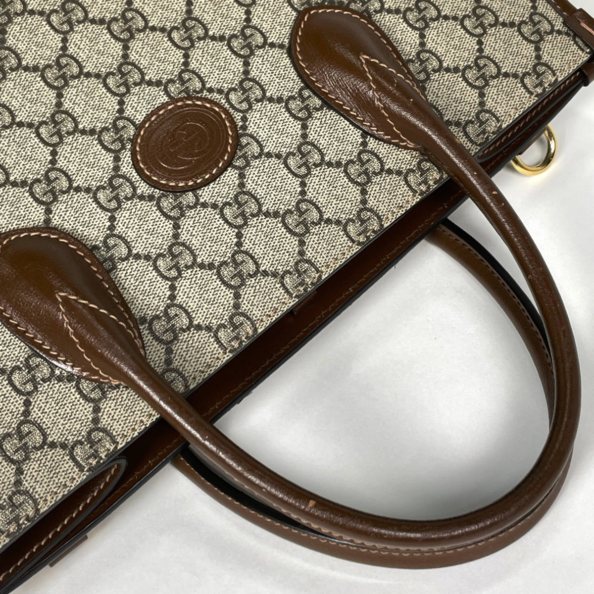 Gucci Brown Gg Supreme Leather Handbag (Pre-Owned)