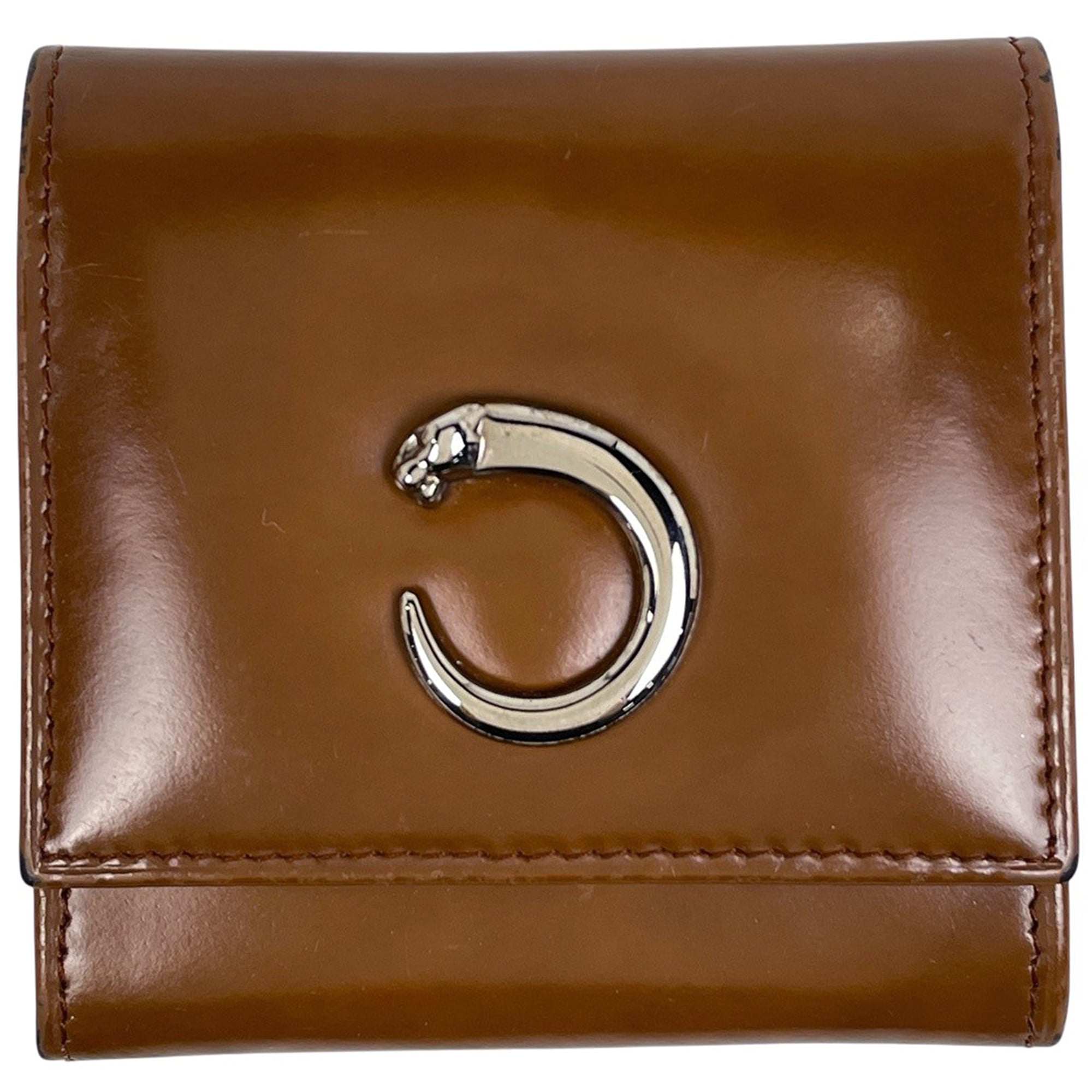 Cartier Brown Leather Coin Purse/Coin Case (Pre-Owned)