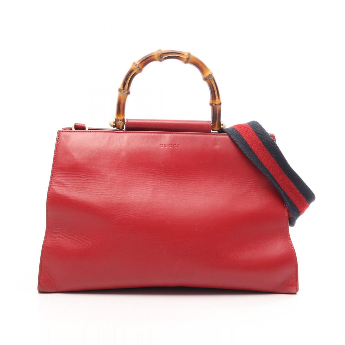 Gucci Red Color Leather Handbag (Pre-Owned)