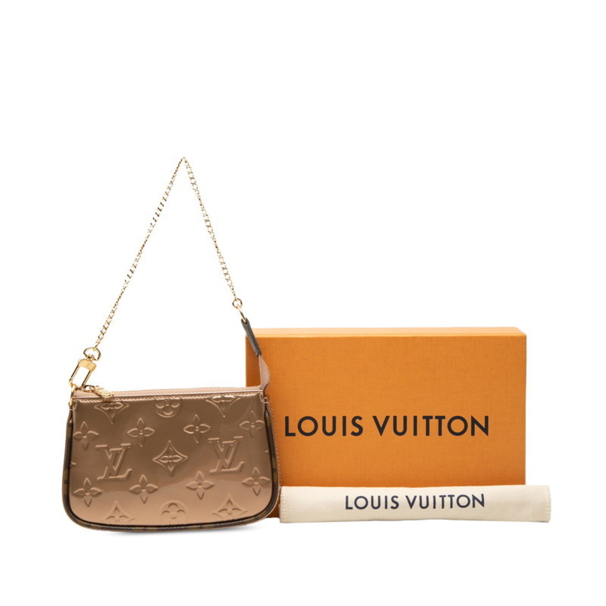 Louis Vuitton Rose Gold Patent Leather Clutch Bag Pochette Pouch (Pre-Owned)