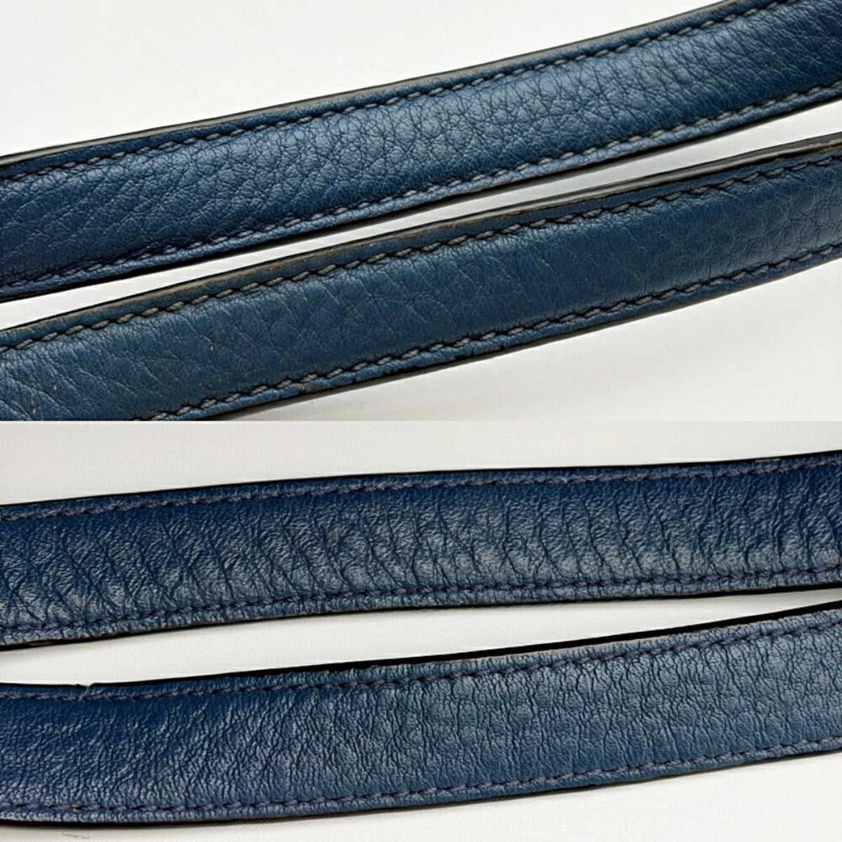Prada Blue Leather Shoulder Bag Tote Bag (Pre-Owned)