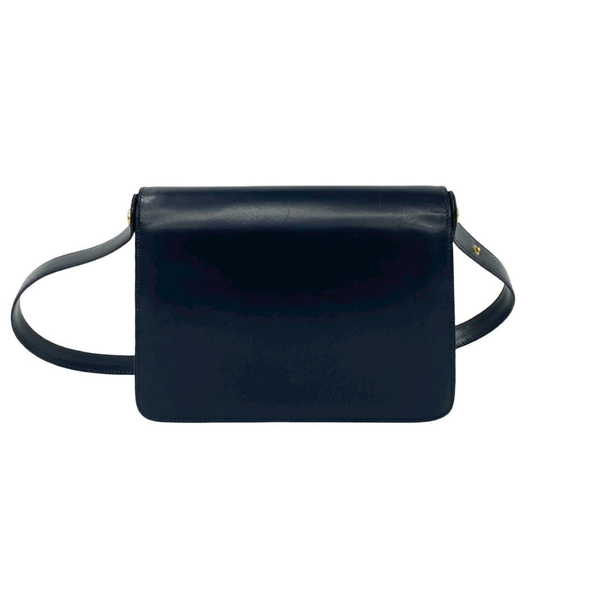 Gucci Navy Red Color Leather Shoulder Bag (Pre-Owned)