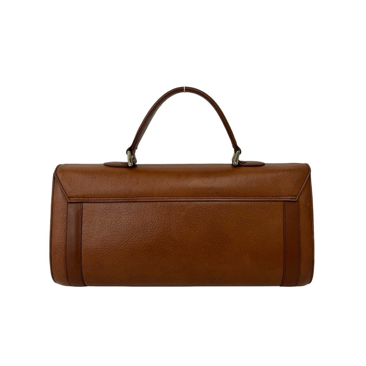 Burberry Brown Leather Boston Bag Handbag (Pre-Owned)