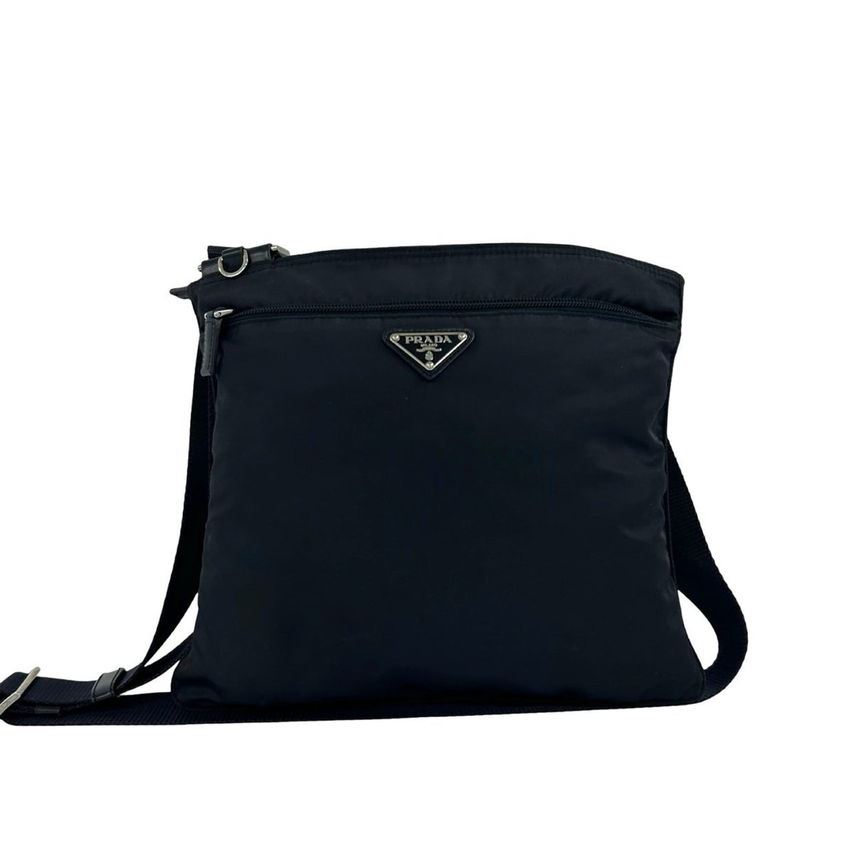 Prada Navy Nylon Pochette Shoulder Bag (Pre-Owned)