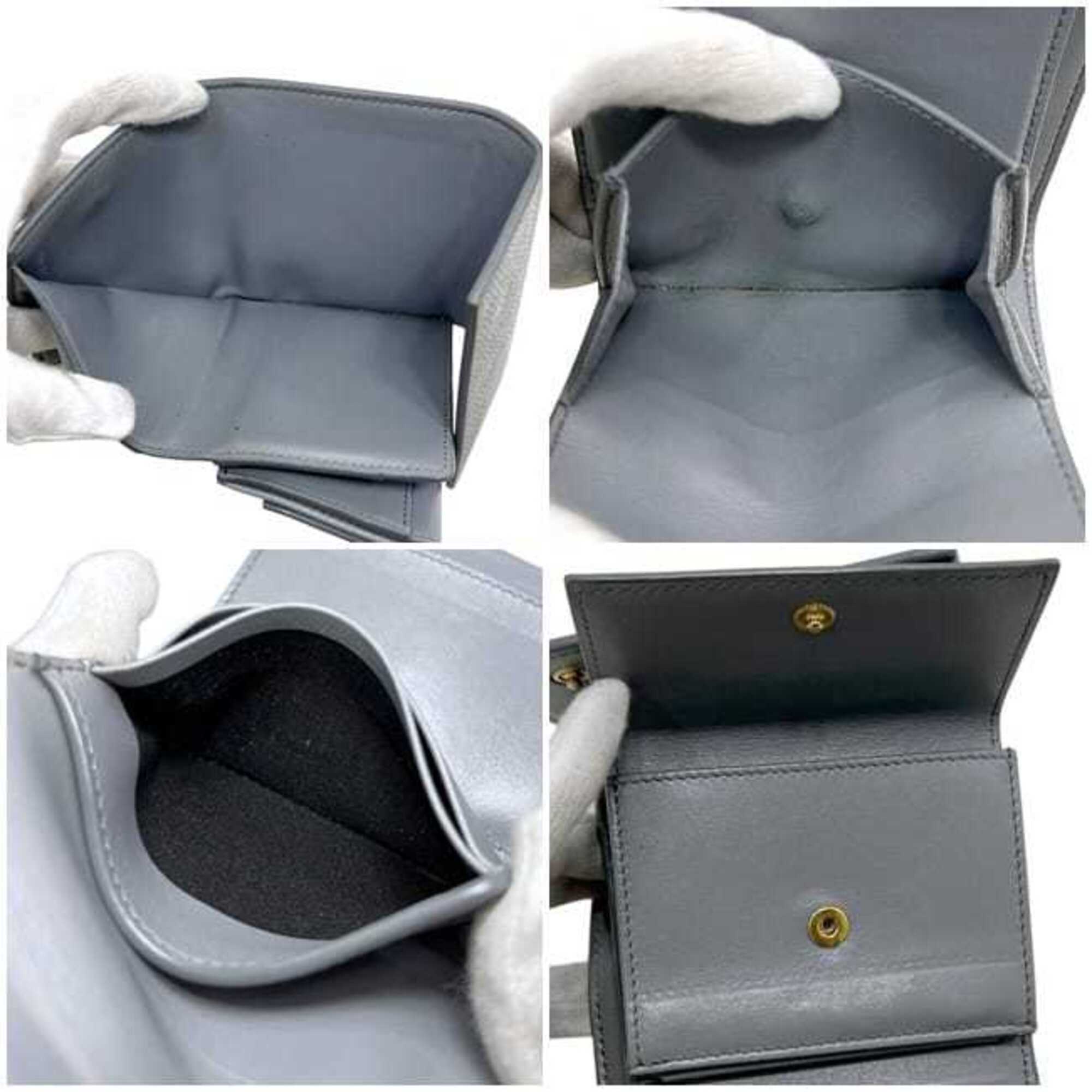 Celine Gray Leather Wallet (Tri-Fold) (Pre-Owned)