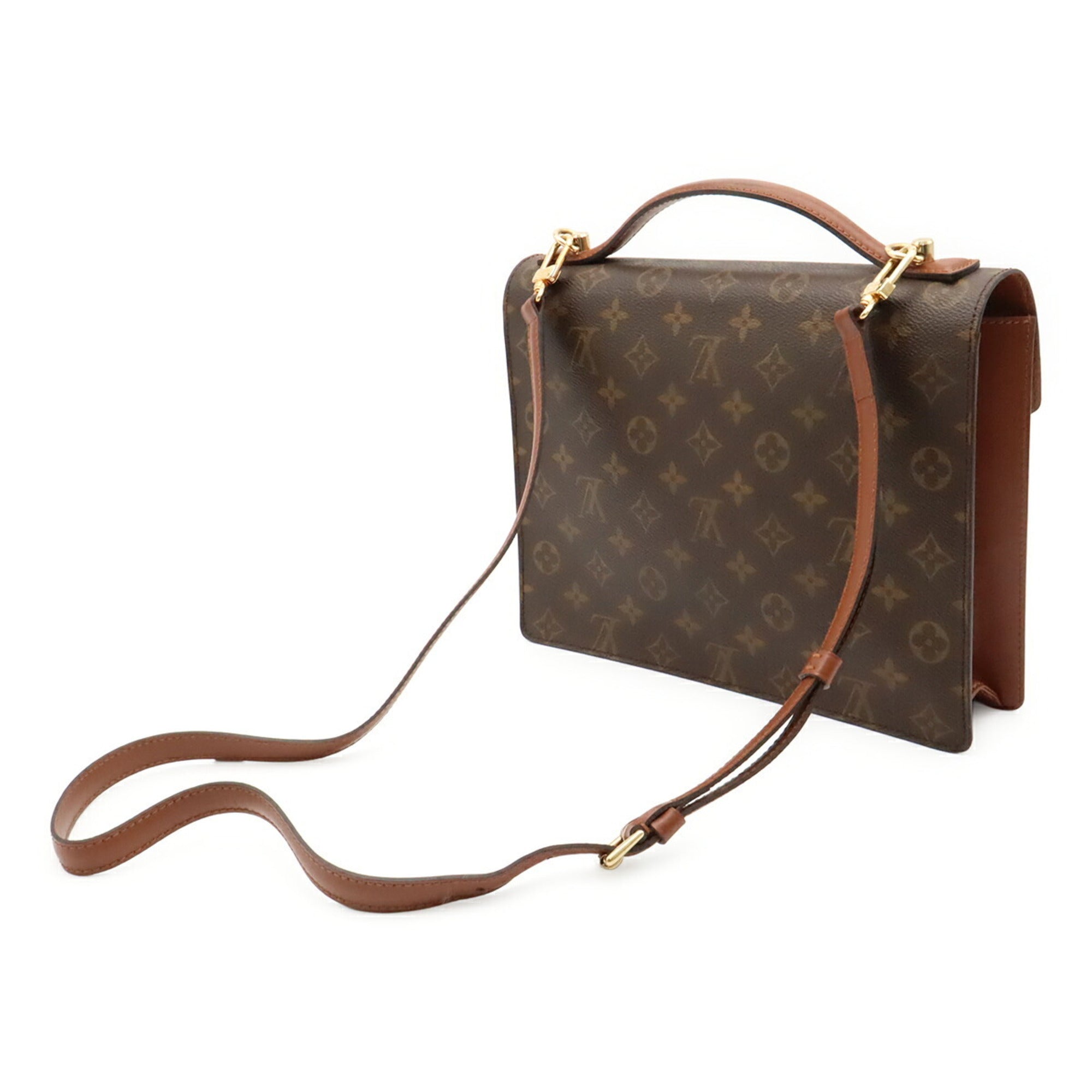 Louis Vuitton Brown Monogram Canvas Handbag Shoulder Bag (Pre-Owned)