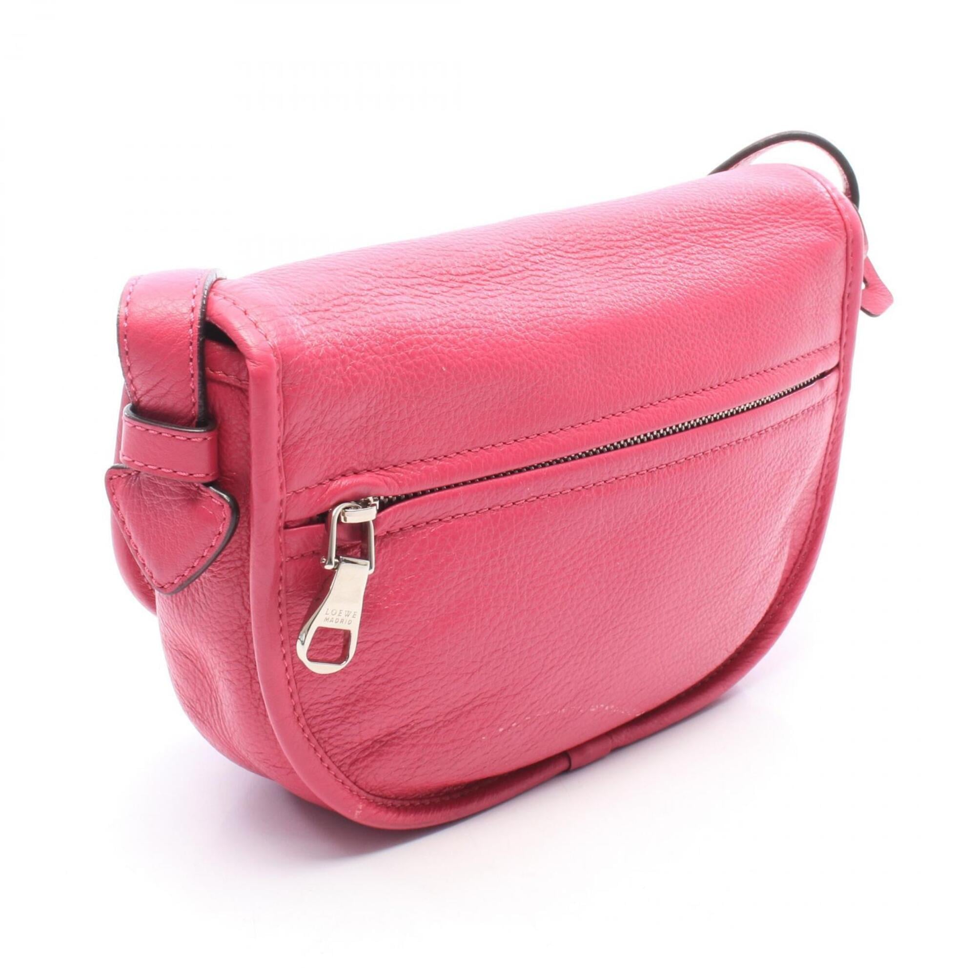 Loewe Pink Leather Handbag Shoulder Bag (Pre-Owned)