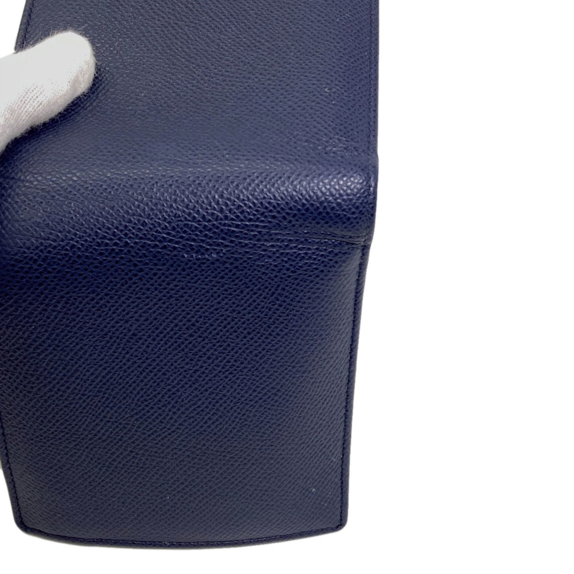 Bvlgari Navy Leather Wallet (Bi-Fold) (Pre-Owned)