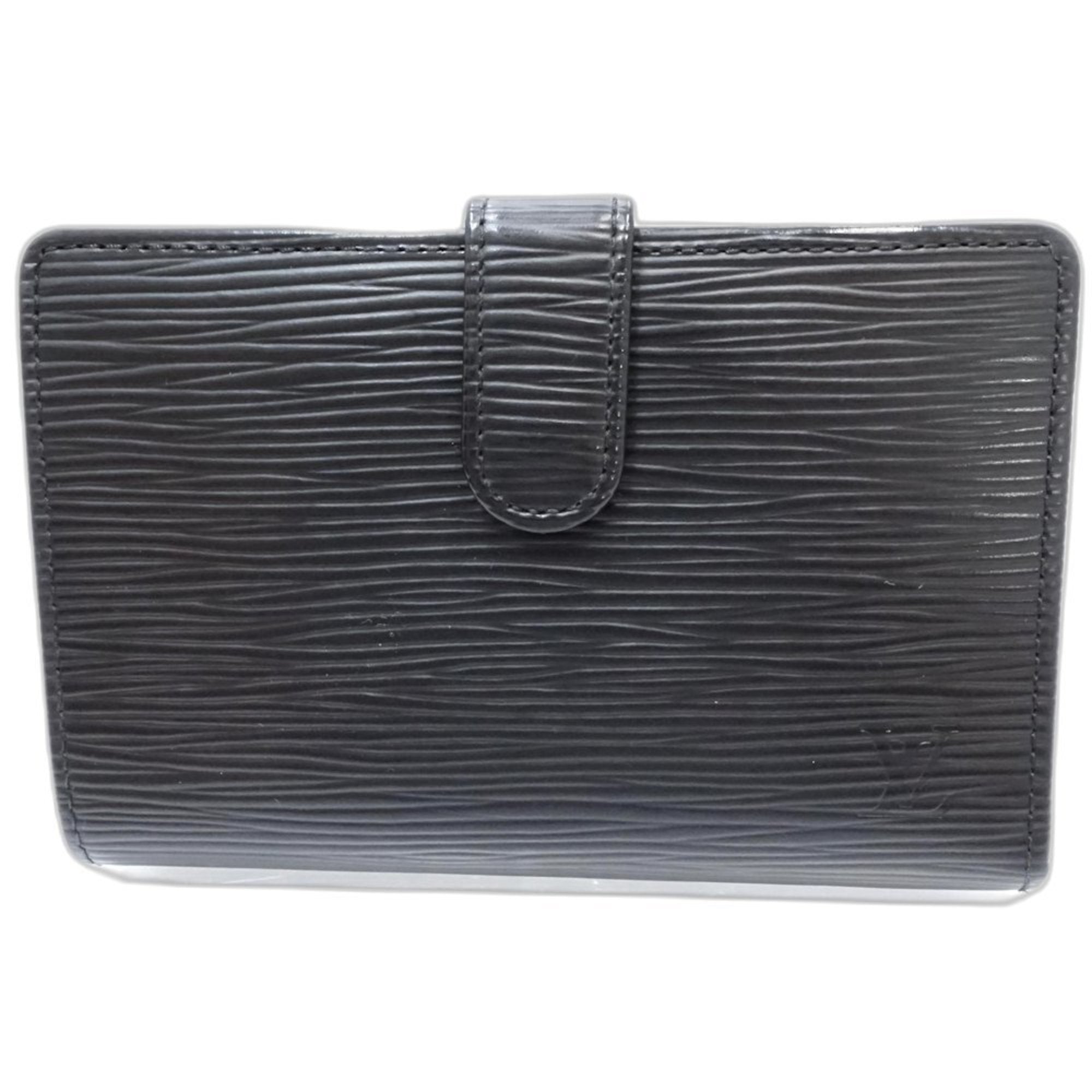 Louis Vuitton Noir Leather Wallet (Bi-Fold) (Pre-Owned)