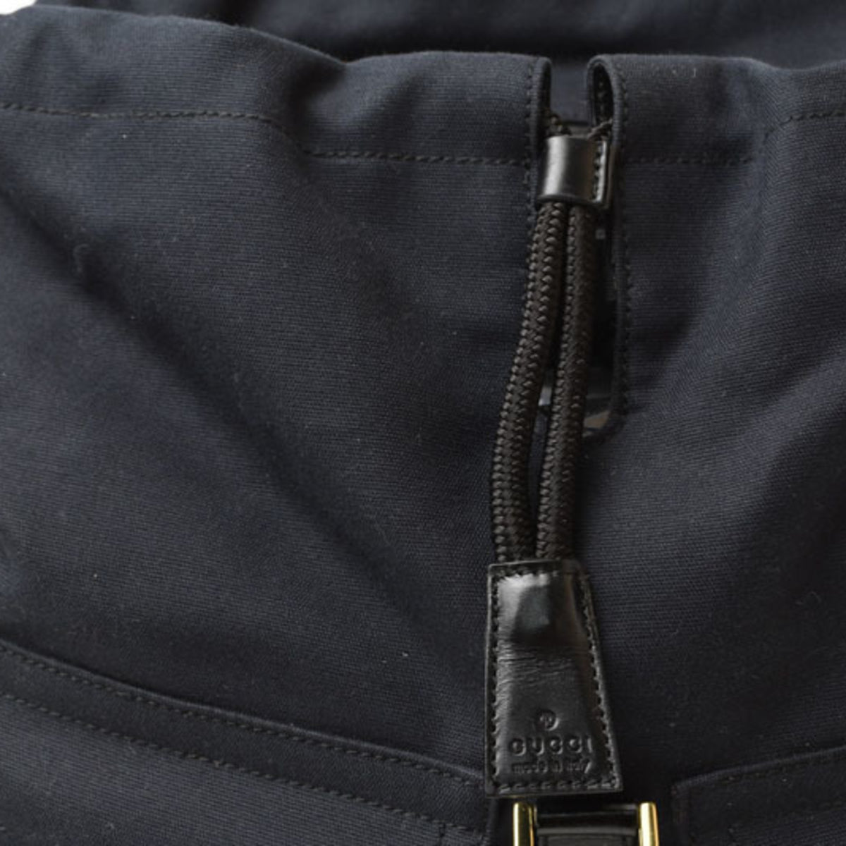 Gucci Black Cotton Canvas Shoulder Bag Sling Bag (Pre-Owned)
