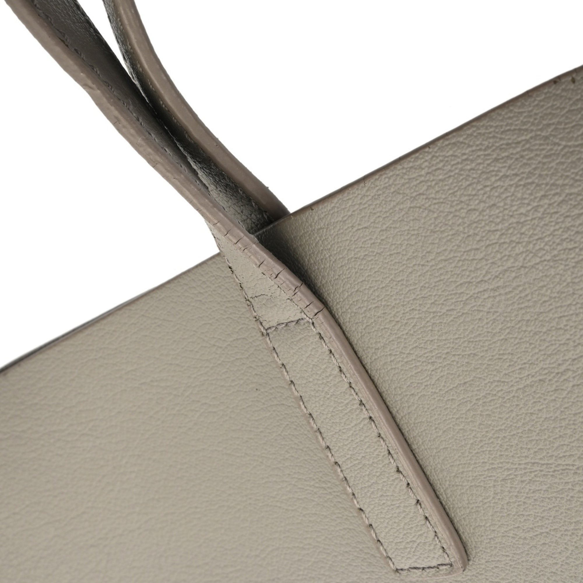 Saint Laurent Gray Leather Tote Bag (Pre-Owned)