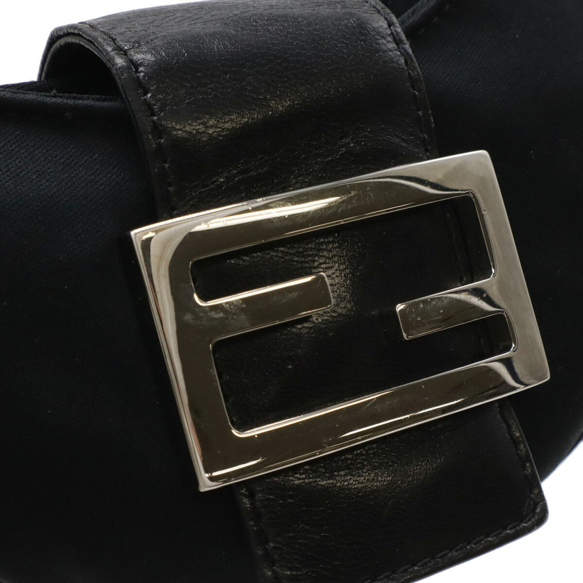 Fendi Black Cotton Jersey Leather Handbag (Pre-Owned)