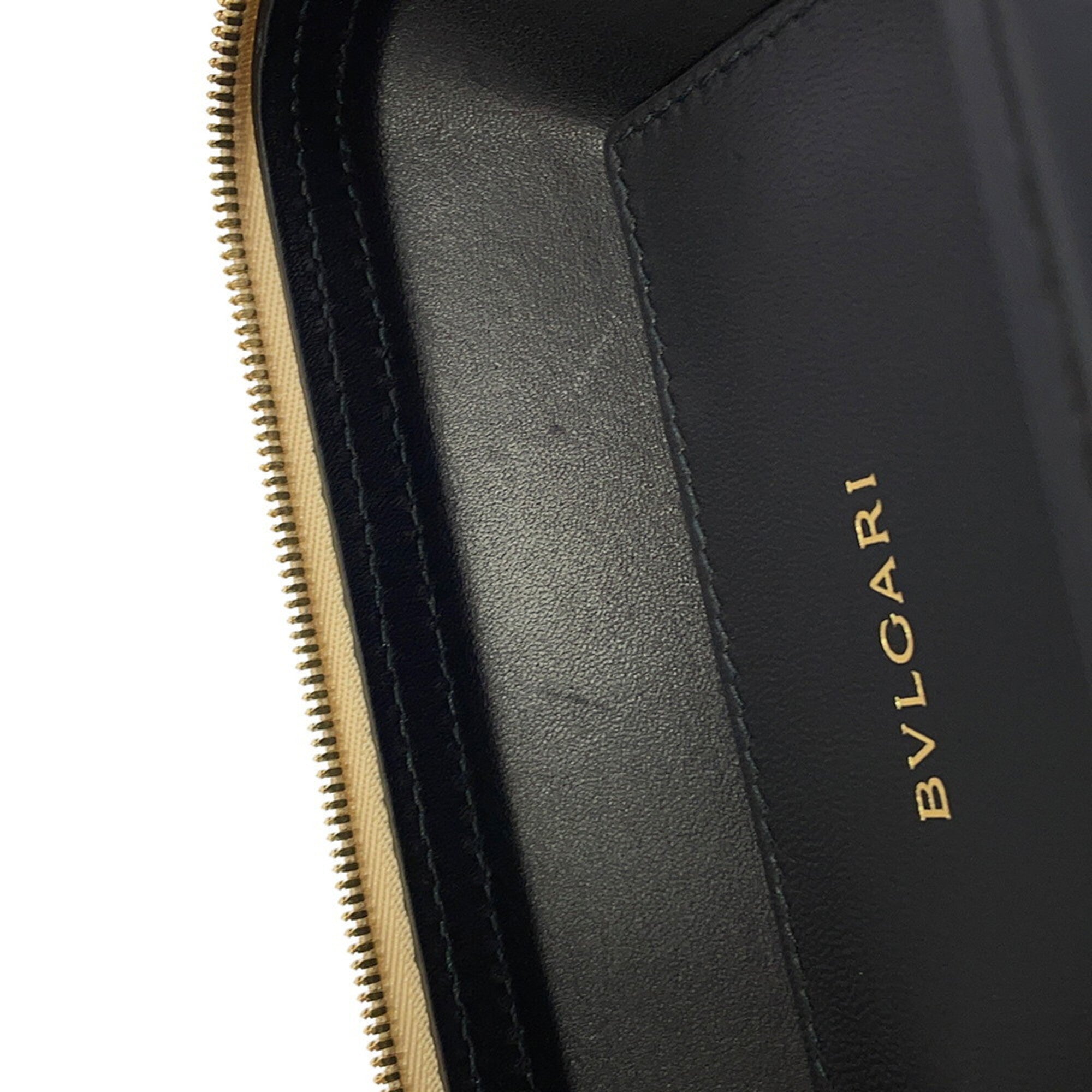 Bvlgari Champagne Gold Leather Handbag Vanity Bag (Pre-Owned)