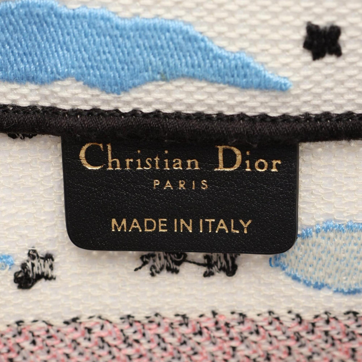 Christian Dior Multi-Color White Canvas Handbag Tote Bag (Pre-Owned)