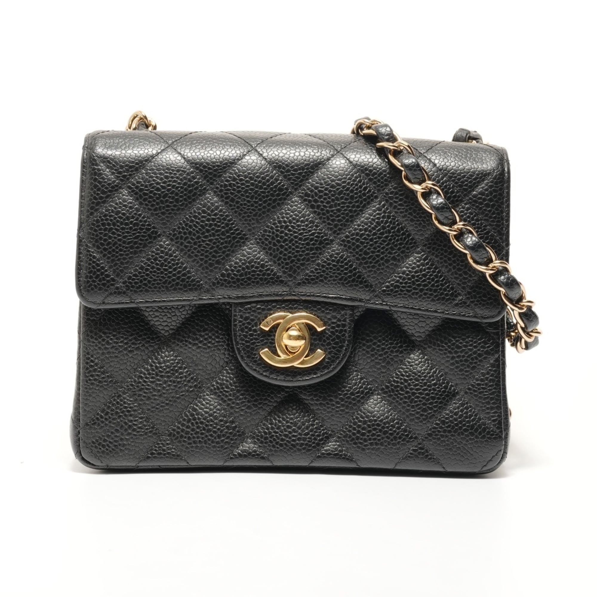 Chanel Black Grained Calfskin Shoulder Bag (Pre-Owned)