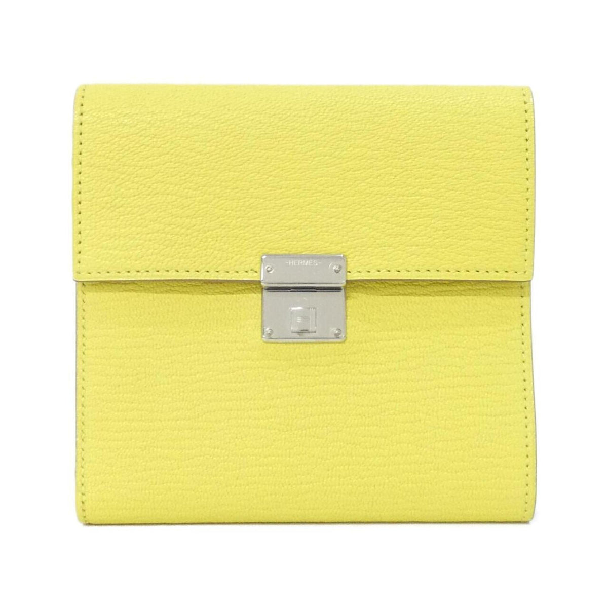 Hermes Lime Chevre Leather Wallet (Tri-Fold) (Pre-Owned)