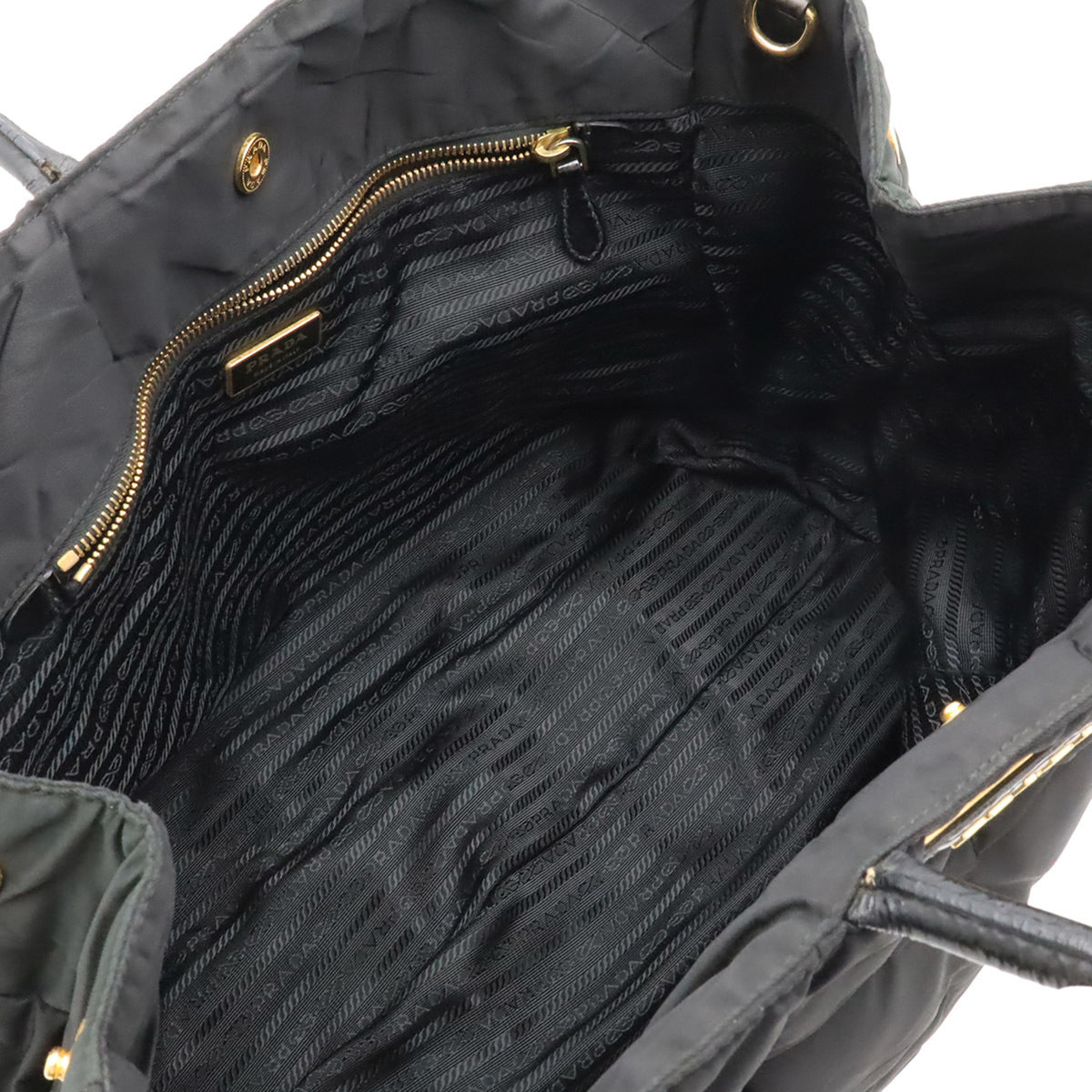 Prada Black Nero White Quilting Shoulder Bag Tote Bag (Pre-Owned)