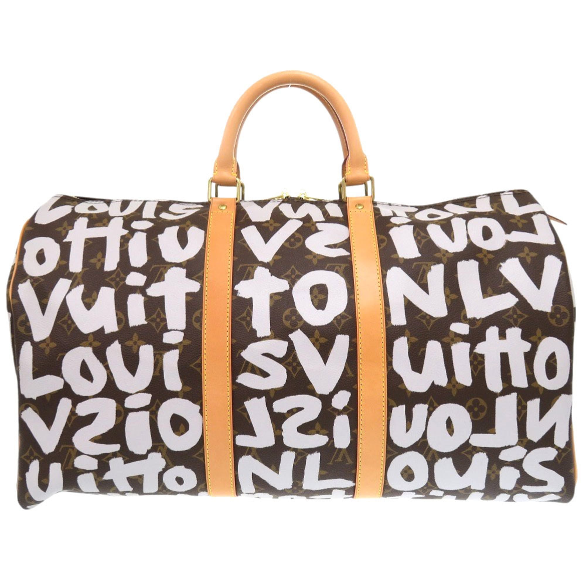Louis Vuitton Monogram Graffiti Brown Monogram White Monogram Graffiti Monogram Boston Bag (Pre-Owned)