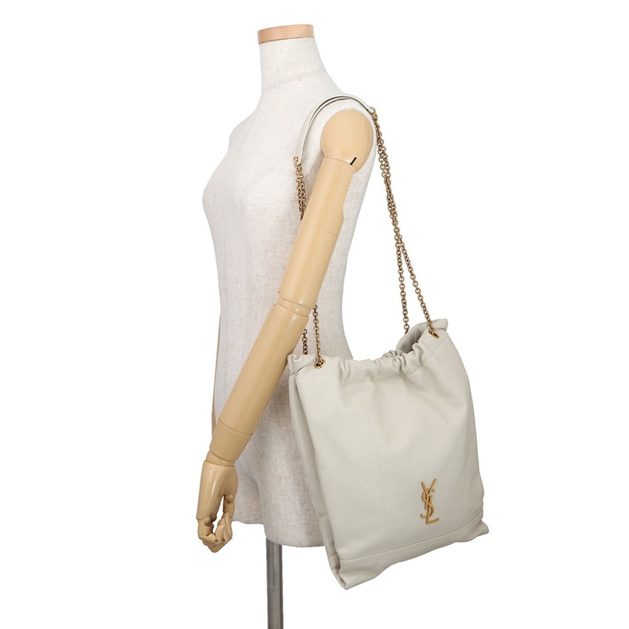 Yves Saint Laurent Beige Leather Handbag Shoulder Bag (Pre-Owned)