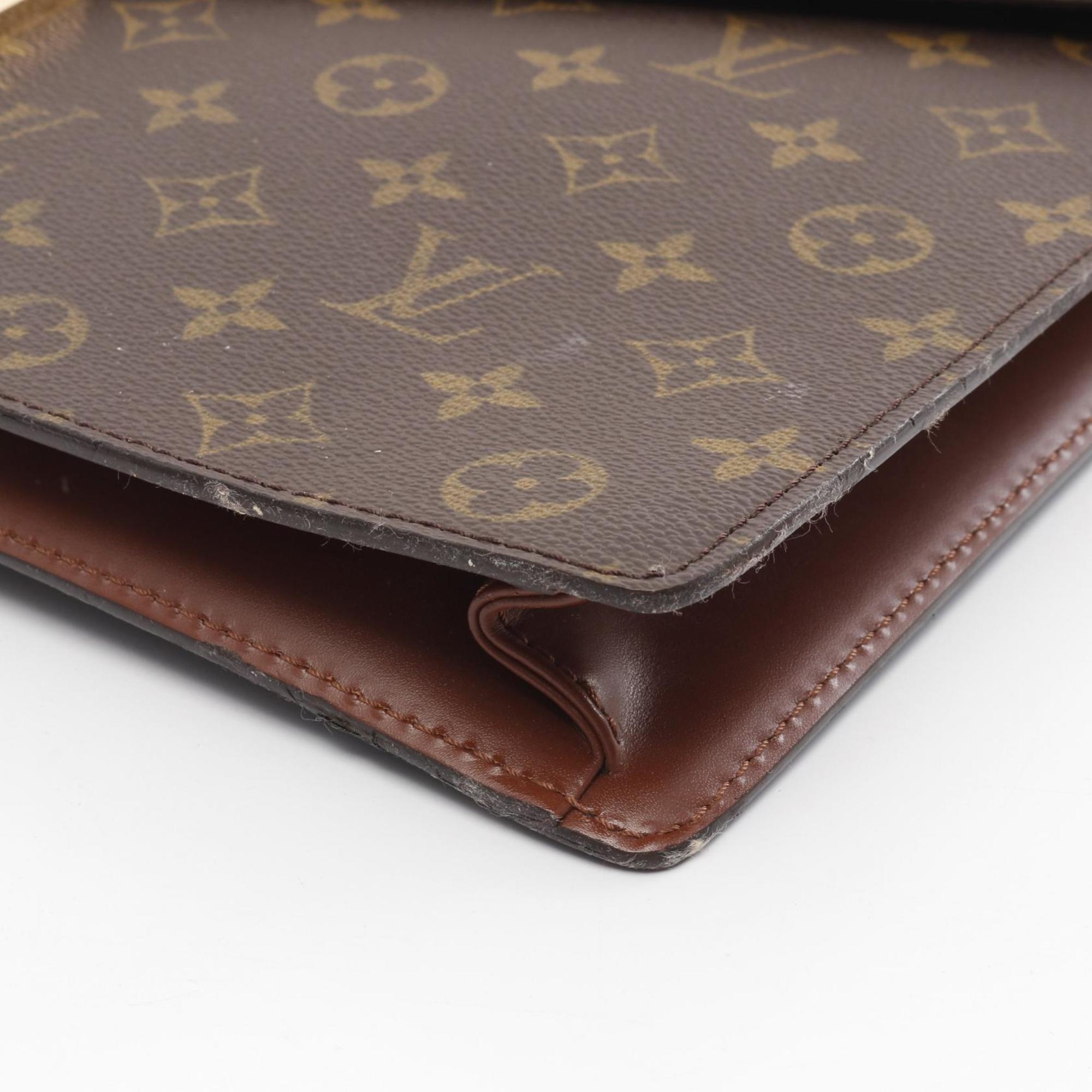 Louis Vuitton Brown Coated Canvas Pvc Monogram Leather Briefcase (Pre-Owned)