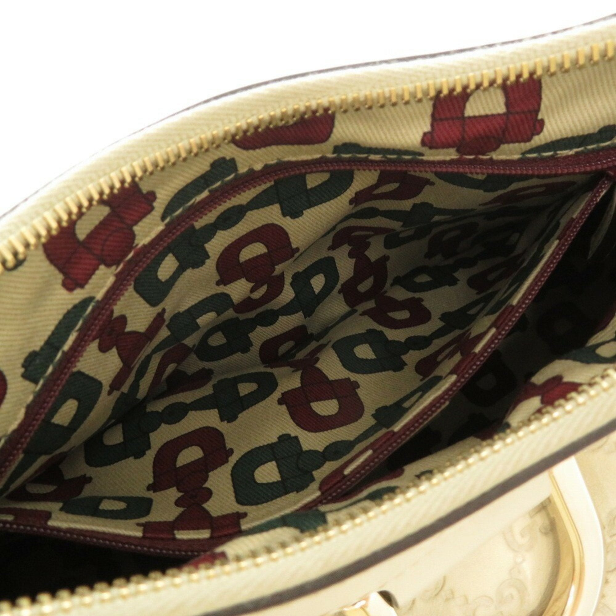 Gucci Ivory Leather Handbag Shoulder Bag (Pre-Owned)