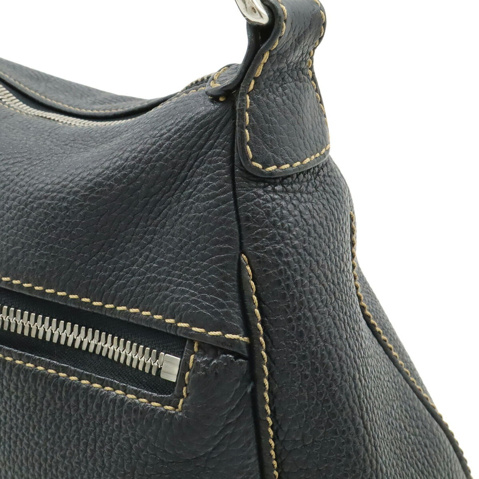 Chanel Black Leather Handbag Shoulder Bag (Pre-Owned)
