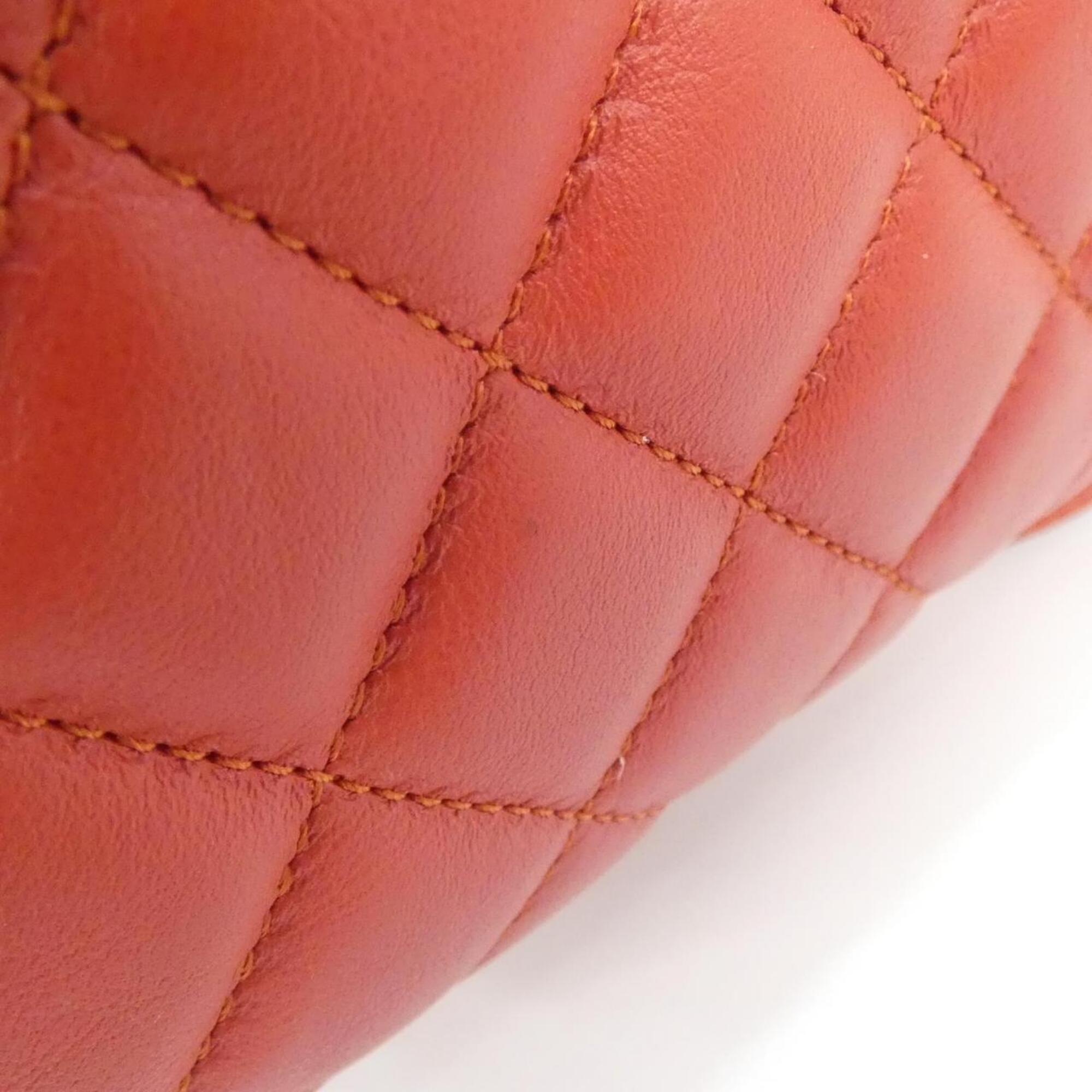 Chanel Red Color Leather Backpack (Pre-Owned)