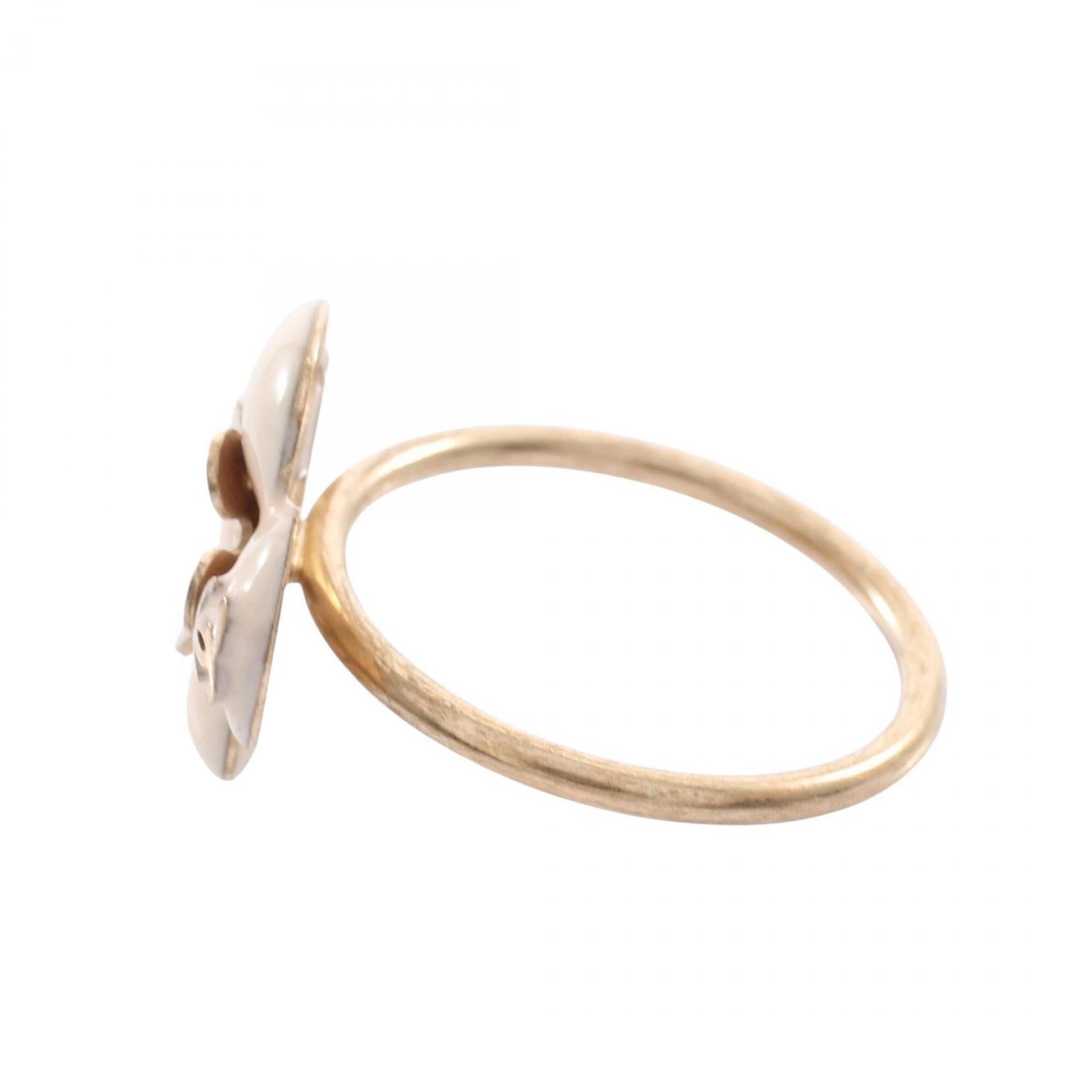 Chanel Gold White Gold Plating Band Ring (Pre-Owned)
