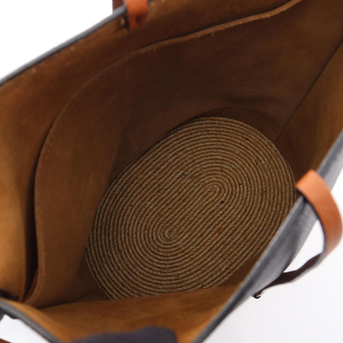 Loewe Black Brown Raffia Leather Handbag Shoulder Bag (Pre-Owned)