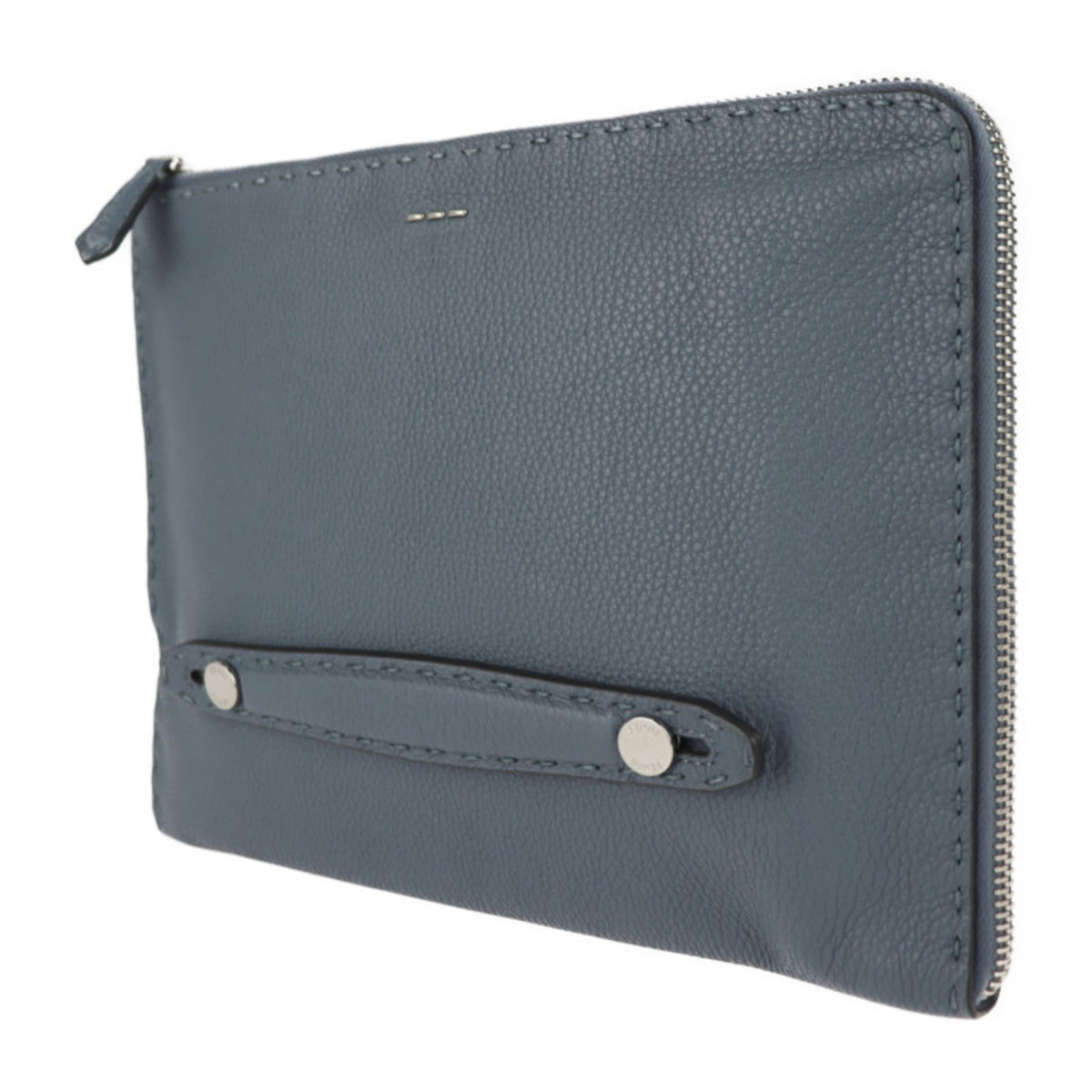 Fendi Selleria Leather Clutch Bag Handbag (Pre-Owned)
