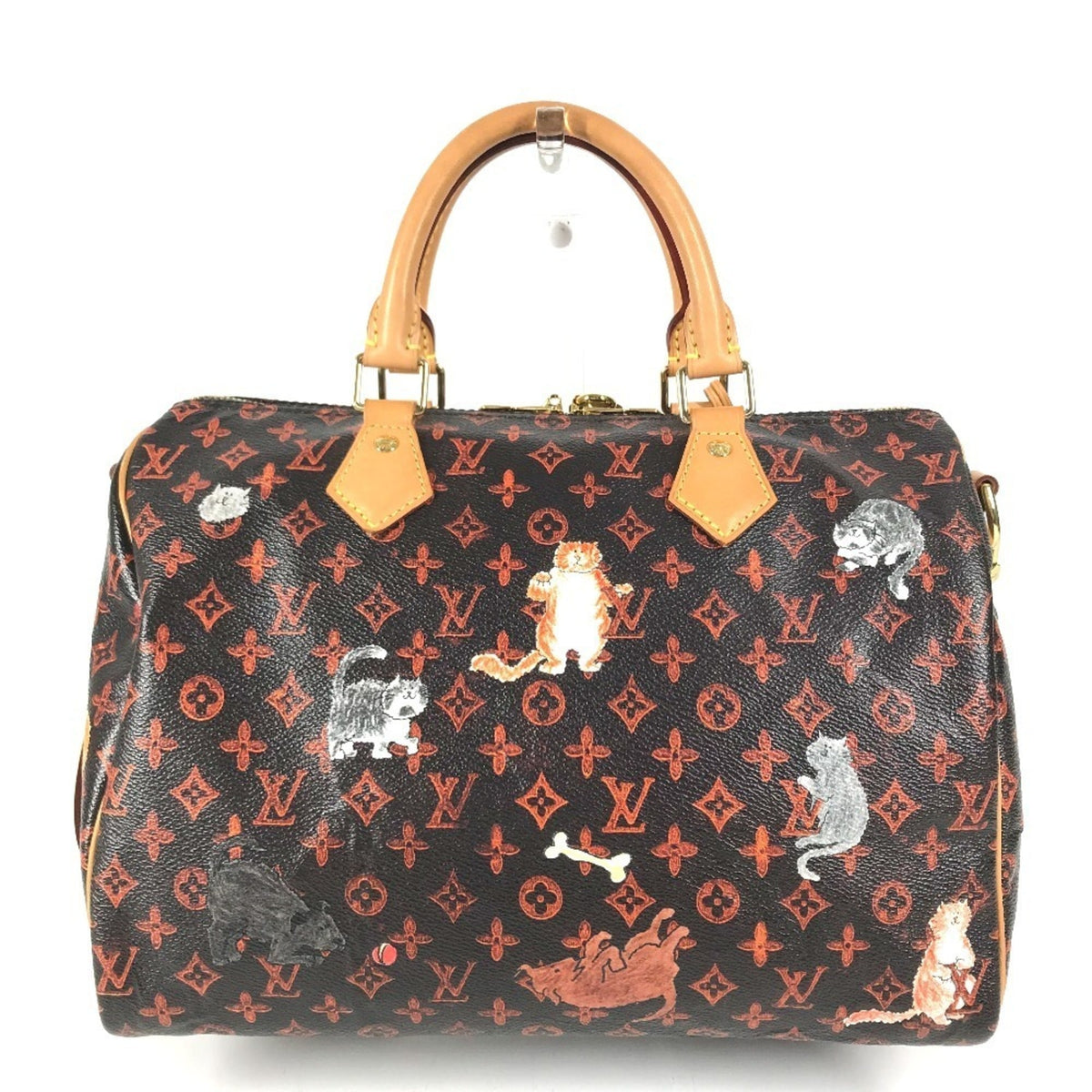 Louis Vuitton Brown Orange Monogram Canvas Boston Bag Handbag Shoulder Bag (Pre-Owned)