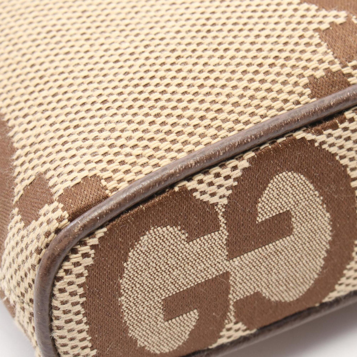 Gucci Beige Brown Canvas Leather Handbag Messenger Bag Shoulder Bag (Pre-Owned)