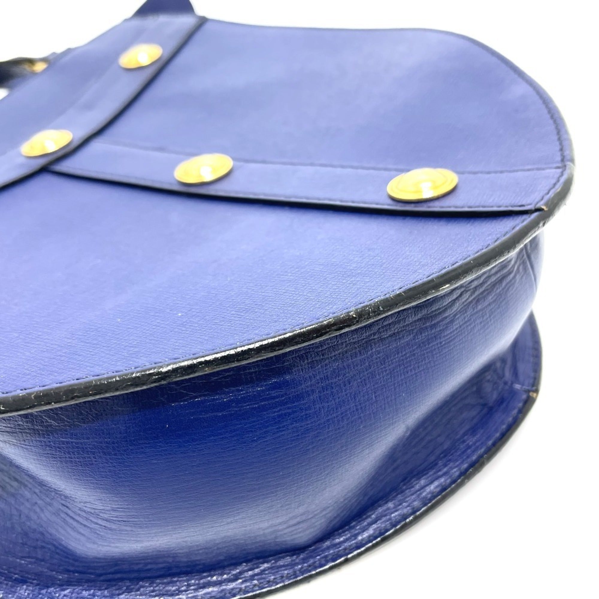 Versace Blue Leather Handbag Shoulder Bag (Pre-Owned)