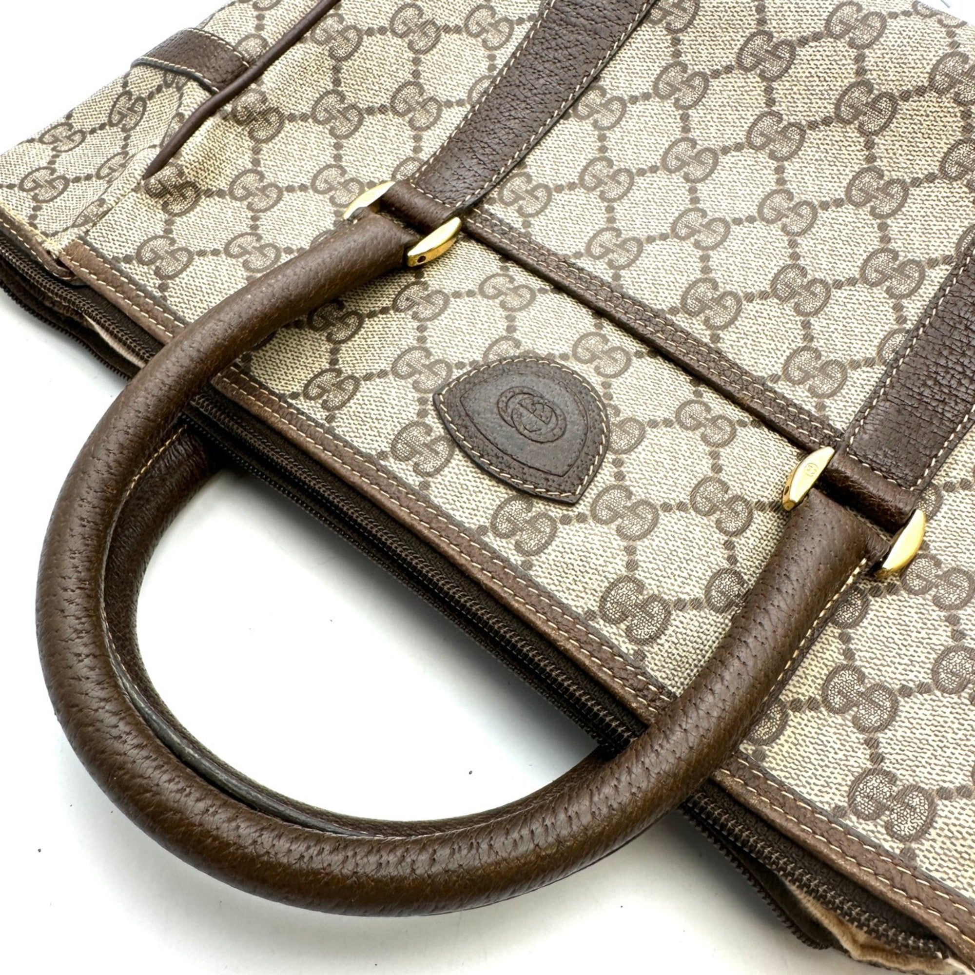 Gucci Brown Gg Supreme Canvas Handbag (Pre-Owned)