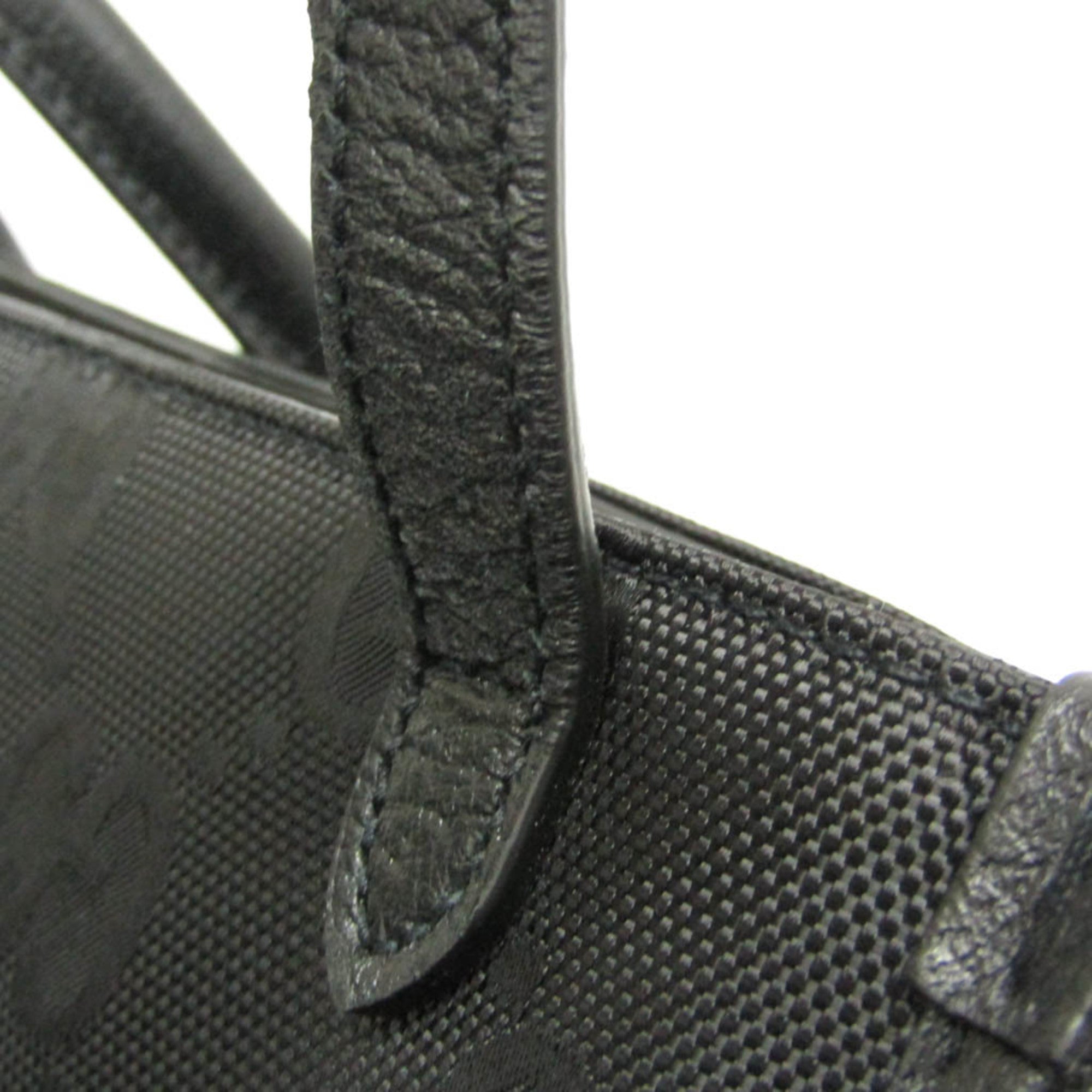 Gucci Black Nylon Canvas Leather Handbag Shoulder Bag (Pre-Owned)