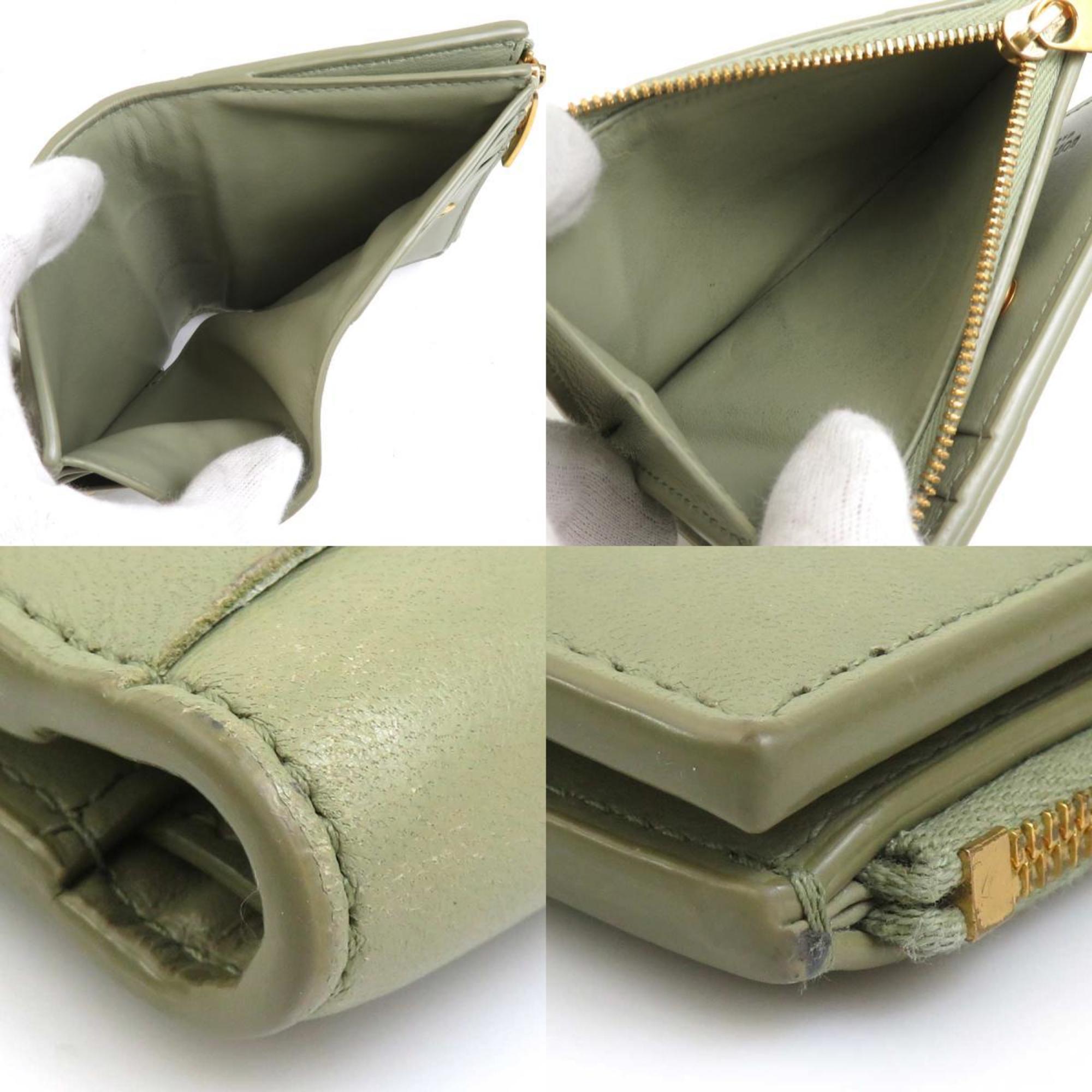 Bottega Veneta Green Leather Wallet (Bi-Fold) (Pre-Owned)
