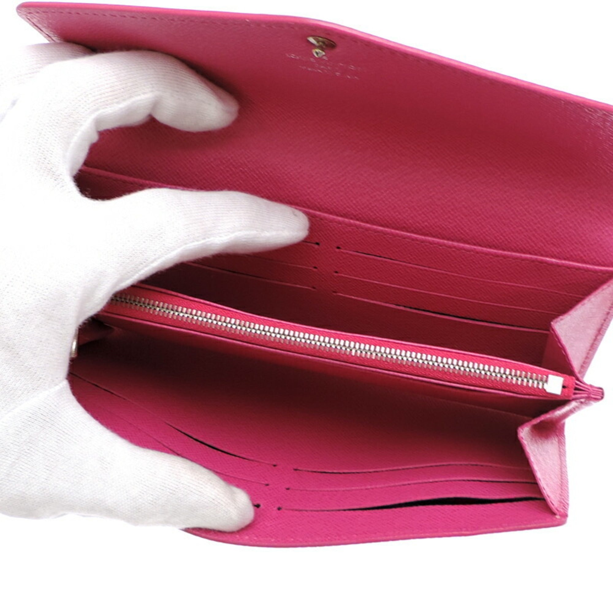 Louis Vuitton Black Hot Pink Noir Pink Epi Leather Long Wallet (Bi-Fold) (Pre-Owned)