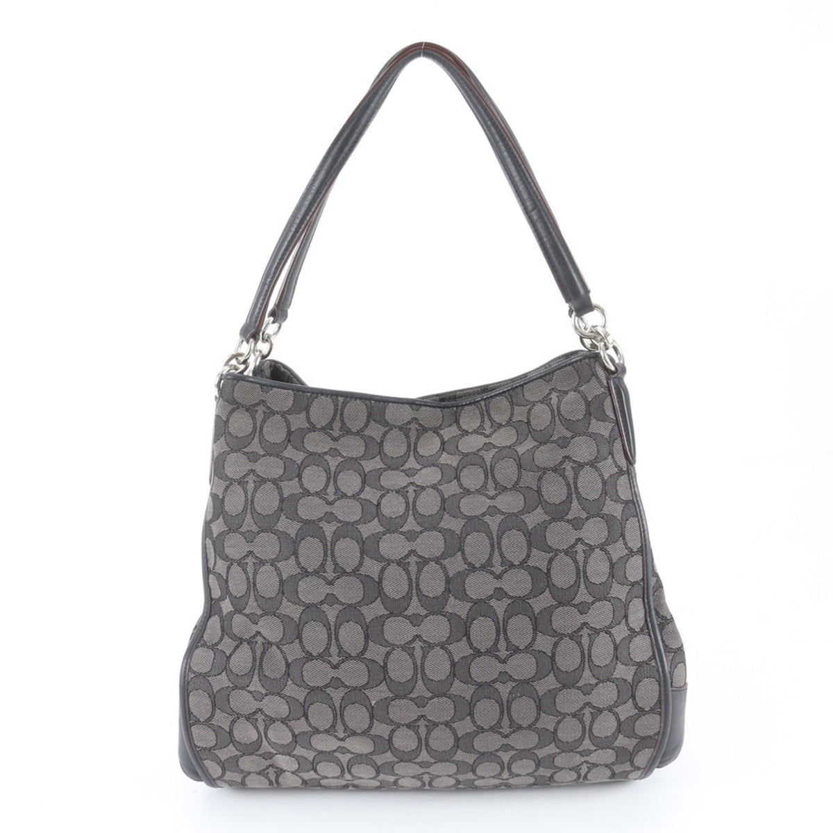Coach Black Leather Canvas Handbag Shoulder Bag Tote Bag (Pre-Owned)