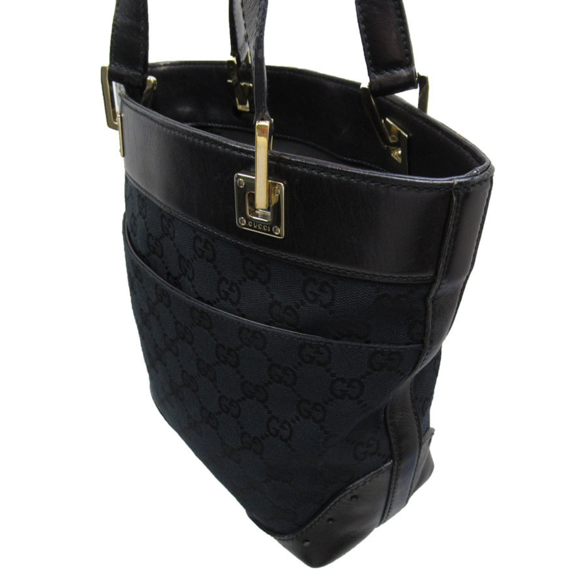 Gucci Black Gg Canvas Shoulder Bag (Pre-Owned)