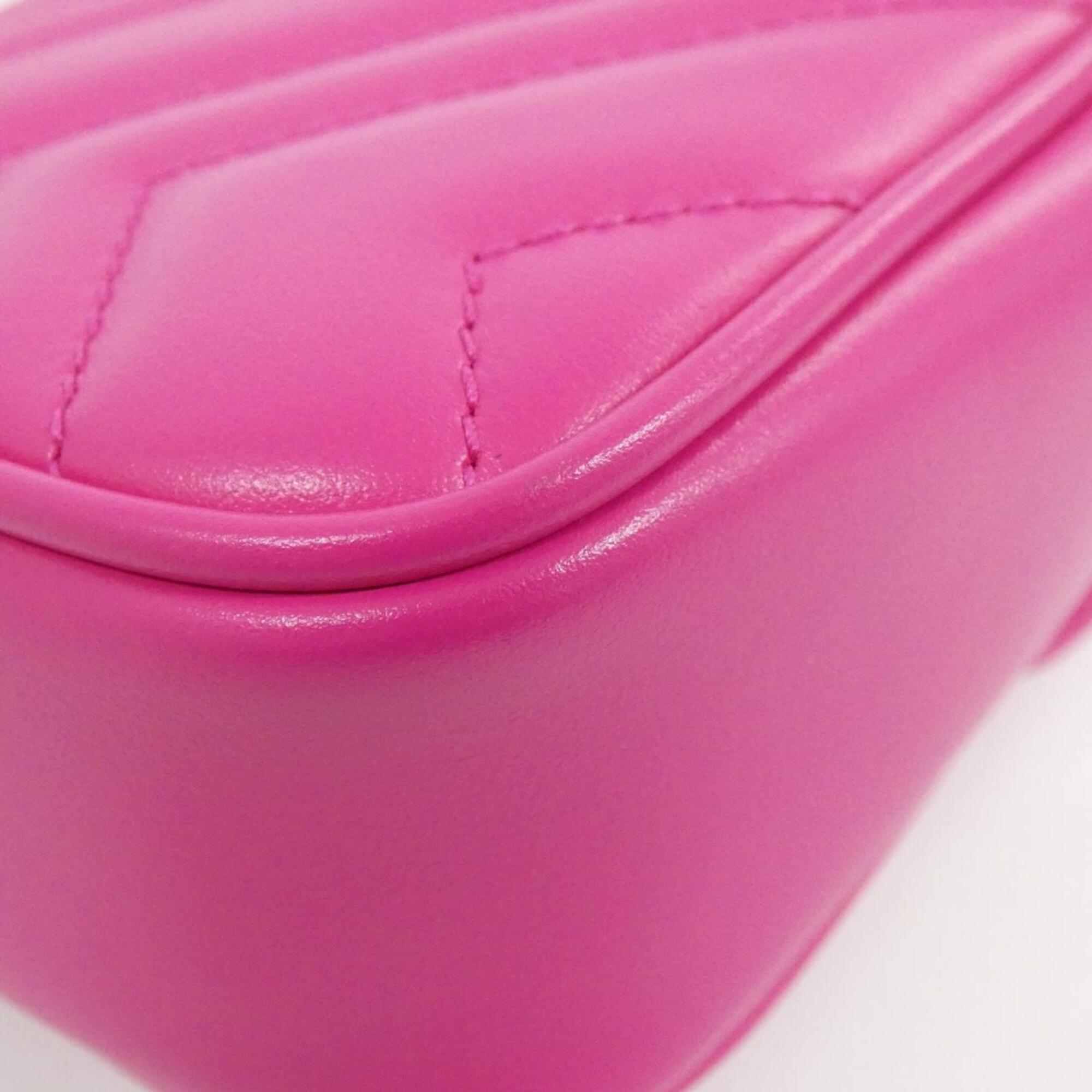 Gucci Gg Marmont Pink Quilting Leather Fanny Pack (Pre-Owned)