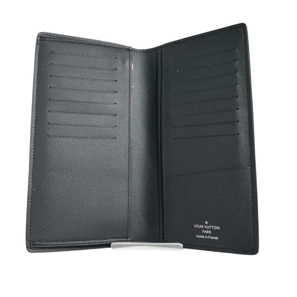 Louis Vuitton Black Taiga Leather Long Wallet (Bi-Fold) (Pre-Owned)