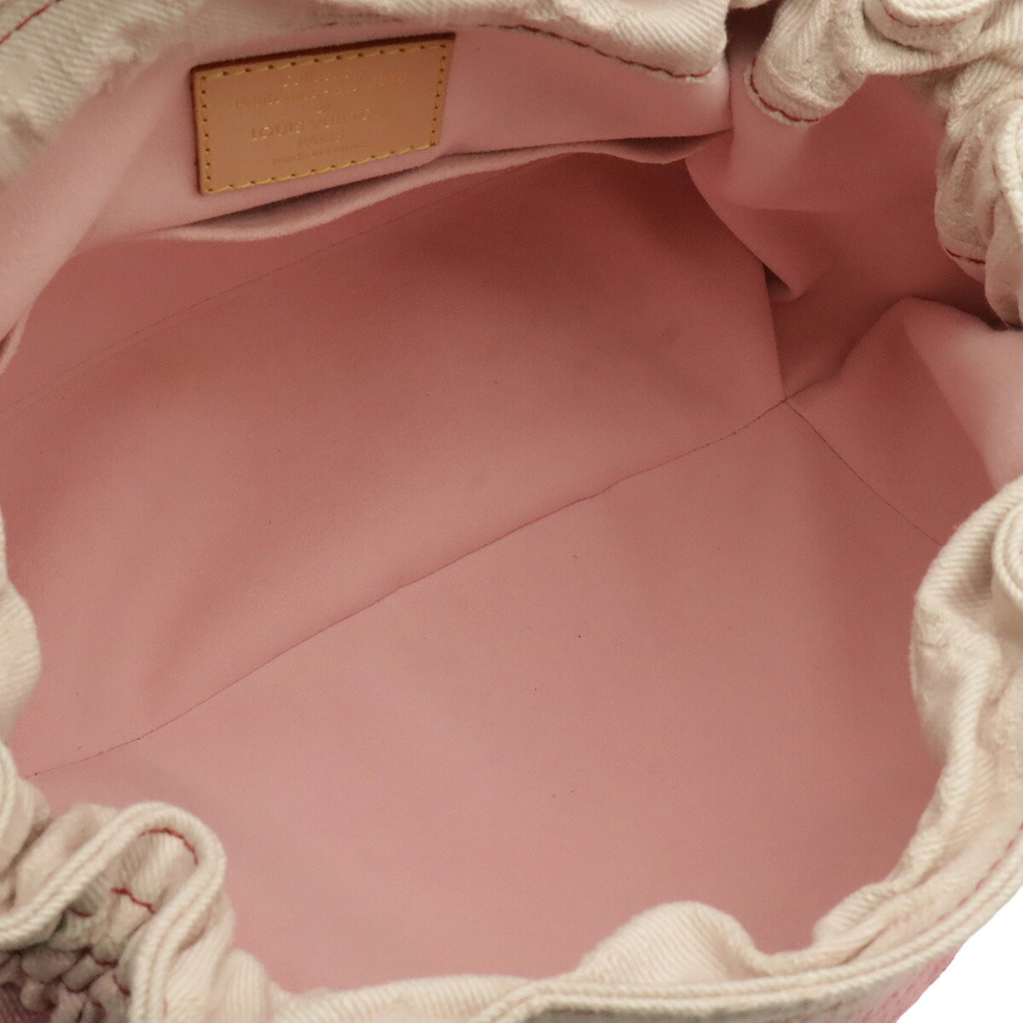 Louis Vuitton Noir Pink Denim Canvas Leather Pochette Shoulder Bag (Pre-Owned)