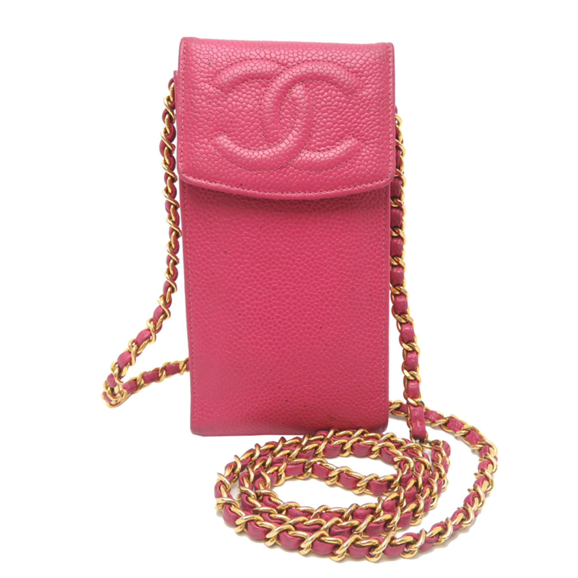 Chanel Pink Grained Calfskin Shoulder Bag (Pre-Owned)