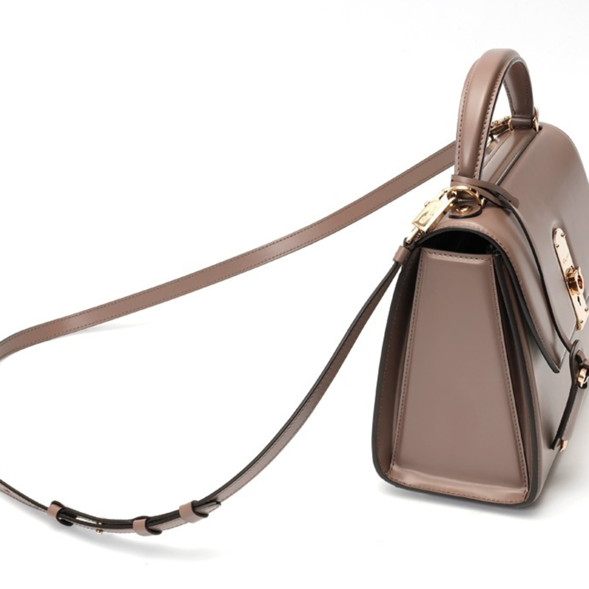 Salvatore Ferragamo Grayish Leather Shoulder Bag (Pre-Owned)