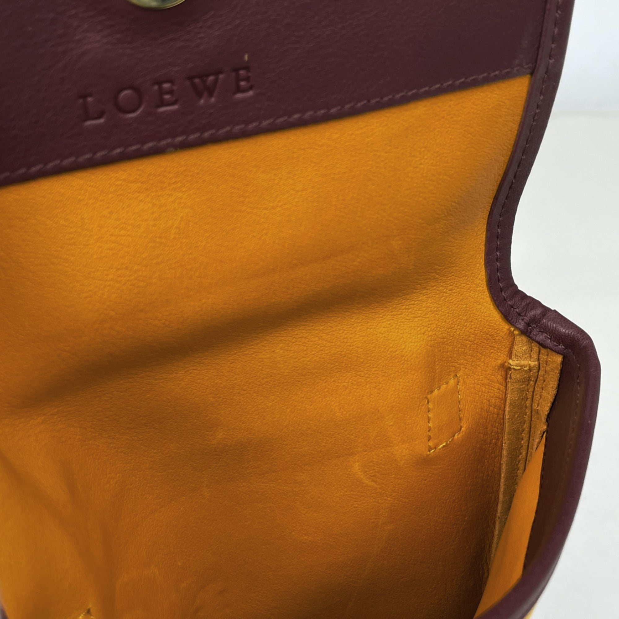 Loewe Bordeaux Yellow Suede Leather Shoulder Bag (Pre-Owned)