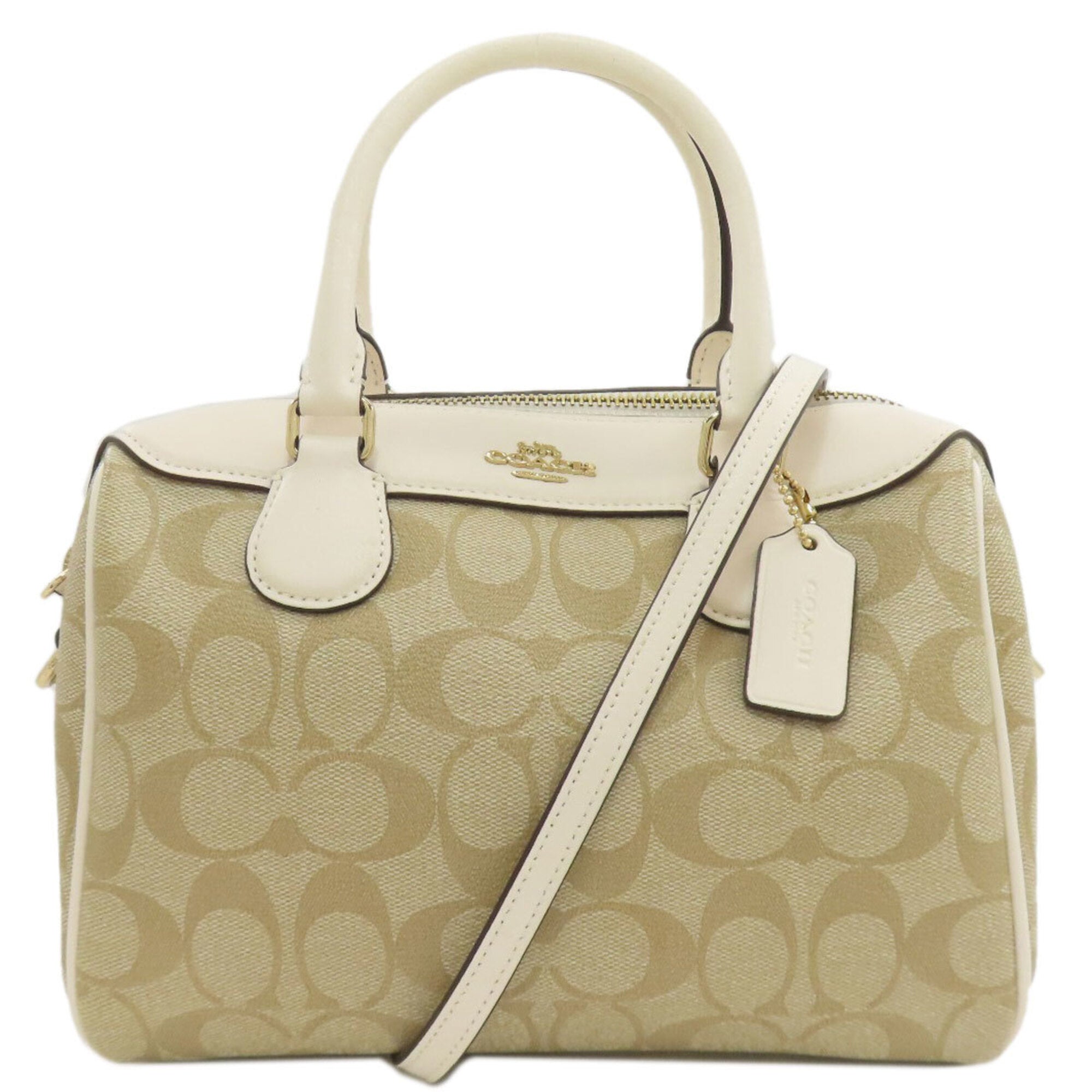 Coach Beige White Pvc Handbag (Pre-Owned)